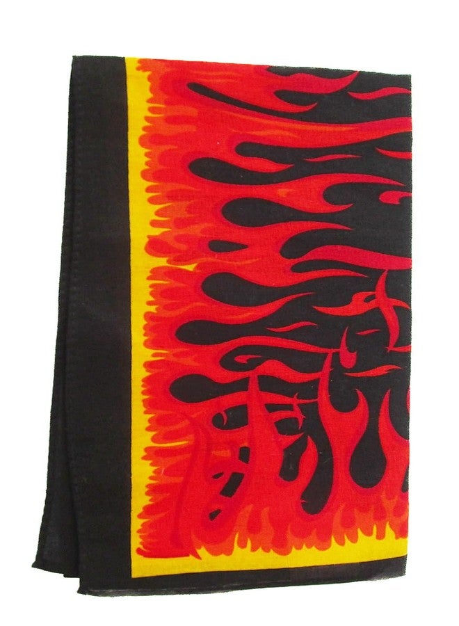 Sewology Flame Bandanna Wearable Scarf 100% Cotton, 21 x 21 Inch, Black, Red - Image 2